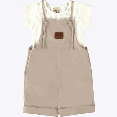 Conjunto Jardineira Sarja e Blusa Infantil Menina Have Fun 28940