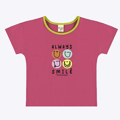 Blusa Manga Curta Smile Infantil Menina Have Fun 28918