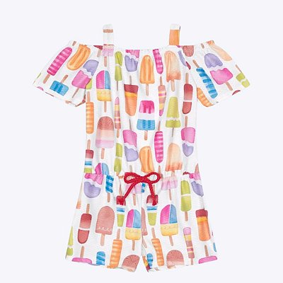 Macaquinho Colorido Picolé Infantil Menina Kyly 1000228