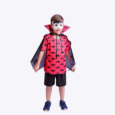 Fantasia de Vampiro com Máscara Infantil Menino Muvile 4266