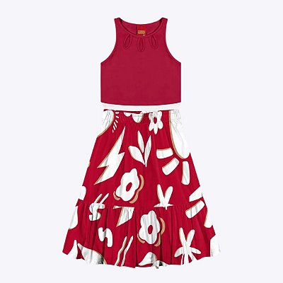 Conjunto Blusa Regata e Saia Midi Infantil Menina Kyly 1000680