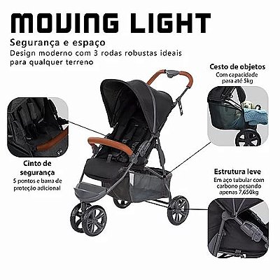 Carrinho De Bebe Moving Ligth 3115581 ABC Designer