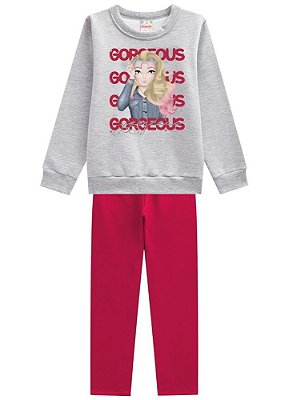 Brandili Conjunto Moletom Infantil Feminino 53650  Claro