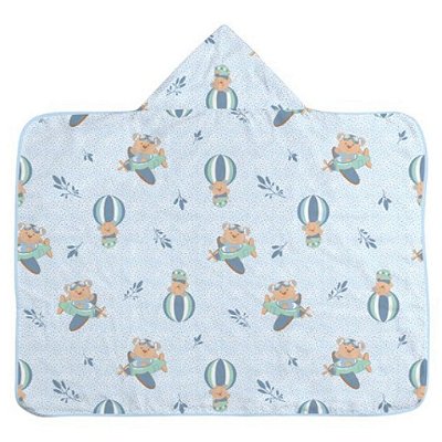 Toalha Bebê com Capuz e Forro de Fralda Bublim 76015