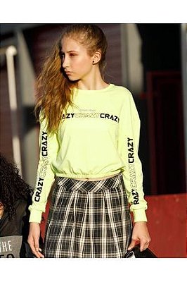 Poah Noah Blusa Infantil Feminina Manga Longa 45713  FLUOR