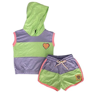 Conjunto Infantil Feminino Manga Longa com Capuz Catavento 14205