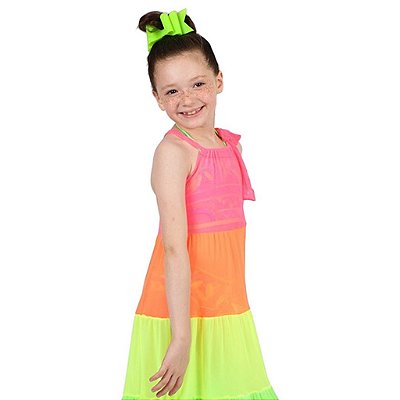 Vestido Colorido Moda Praia Siri Kids 38120