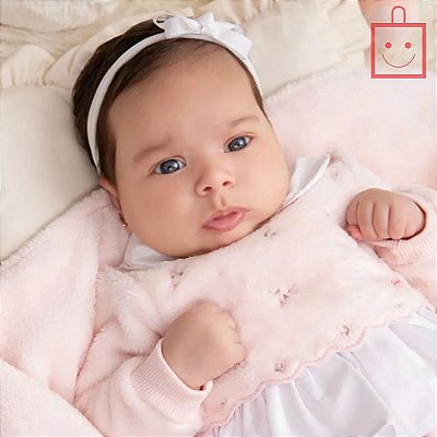 Saída Maternidade Macacão em Plush Menina Paraiso 14584