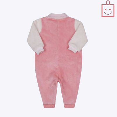 Macacão Longo Peluciado Bebê Menina Paraiso 14524
