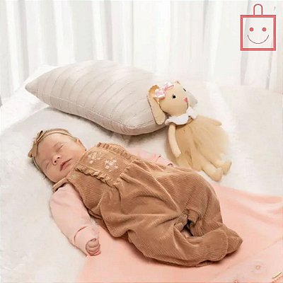 Saída Maternidade em Plush com Detalhes Bordados Menina Paraiso 14579