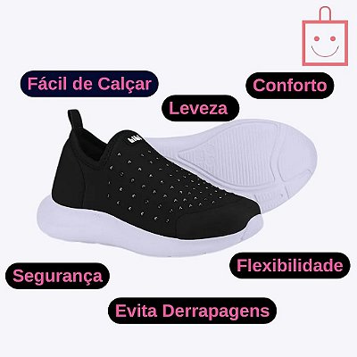 Tênis Preto com Strass Infantil Feminino Bibi 1167230