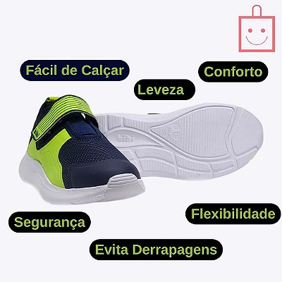 Tênis Azul Marinho e Verde Infantil Masculino Bibi 1167239