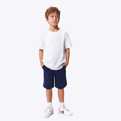 Bermuda Moletom Básica Azul Marinho Infantil Menino Hering Kids 55Knaxten