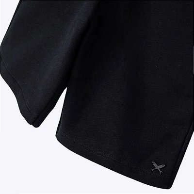 Bermuda Moletom Básica Preta Infantil Menino Hering Kids 55Knn10en