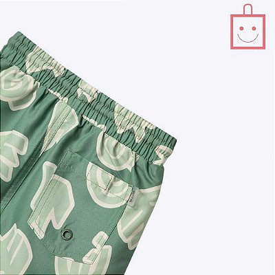 Shorts Estampado Verde Infantil Menino  Kvj34ysi