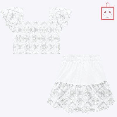 Conjunto Blusa Cropped e Saia Longa Infantil Menina Milon 2000415