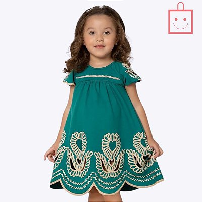 Vestido Manga Curta Infantil Menina Milon 2000520