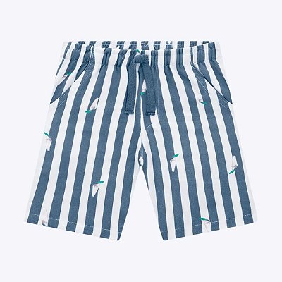 Conjunto Camisa Manga Curta e Bermuda Listrada Infantil Menino Milon 2000590