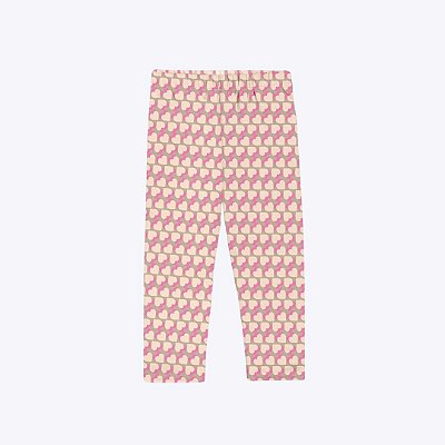 Conjunto Blusa Bata Manga Longa E Calça Legging Bebê Menina Mundo Cinti 10354 Natural