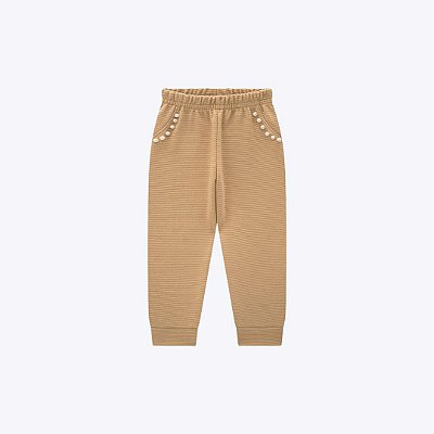 Conjunto Blusa Manga Longa Pelinho Com Laço E Calça Infantil Menina Milon 2000775 Camurca