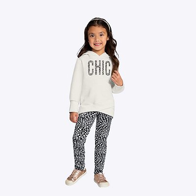 Conjunto Moletom Com Capuz E Calça Legging Infantil Menina Milon 2000796 Marrom