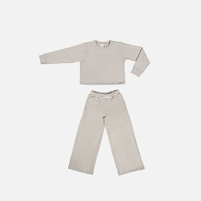 Conjunto Comfy Blusa Manga Longa E Calça Tricot Infantil Menina Have Fun 29368 Rosa Claro