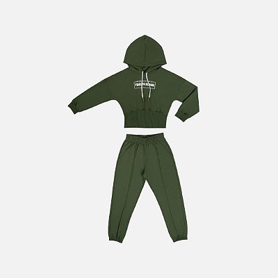 Conjunto Moletom Com Capuz Infantil Menina Have Fun 29371 Verde