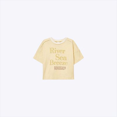 Blusa Manga Curta Oversized Amarela Cotton Infantil Menina Hering Kids 5G45yx3en Amarelo Claro