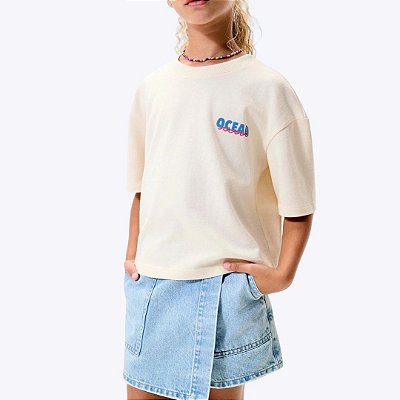 Shorts-Saia Jeans Infantil Feminino Hering Kids CAUC1ASN