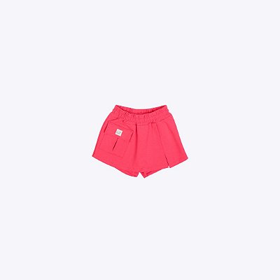 Conjunto Blusa Manga Curta Flor e Shorts Rosa Moletom Juvenil Feminino Have Fun 29629