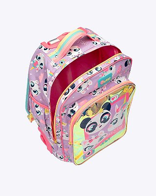 Mochila com Rodinhas Grande Multibichos Lilás Puket 050404157