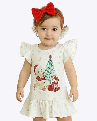 Vestido Branco Natalino Anjos Baby 233491