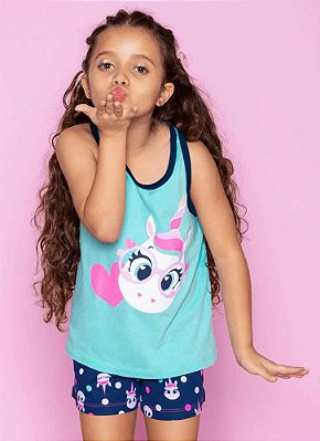 Puket Pijama Short Doll Regata Unicornio Eco 030501412