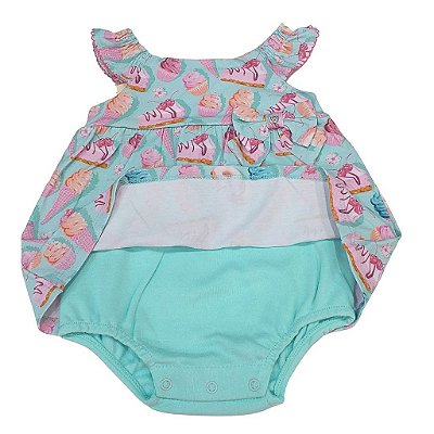 Macacão para Bebê Menina Manga Curta 213063 Anjos Baby