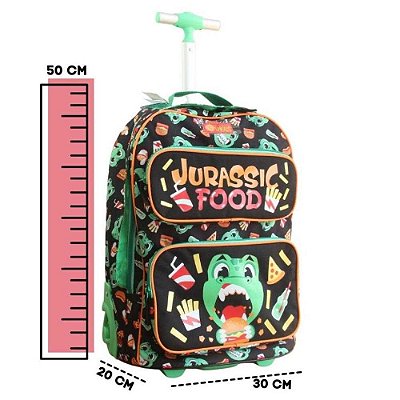 Mochila Escolar com Rodinha Dino Food Puket 050403079