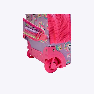 Mochila Escolar com Rodinha Unicórnio Kawaii Lilas Puket 050403476