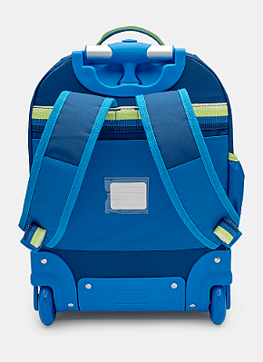 Mochila Escolar com Rodinha Color Block Azul Puket 050403531