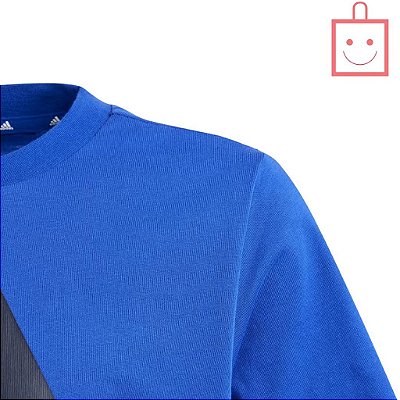 Camiseta Azul Masculina Juvenil Adidas IJ6264