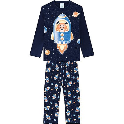 Pijama Infantil Masculino Manga Longa 207541 COR CHUMBO  FOQUETE Kyly