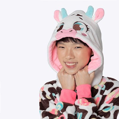 Macacão Manga Longa Soft Vaca Chocolate Juvenil Menina Puket 030502385