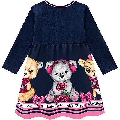 Vestido Infantil Feminino Malha Manga Longa Kyly 207375
