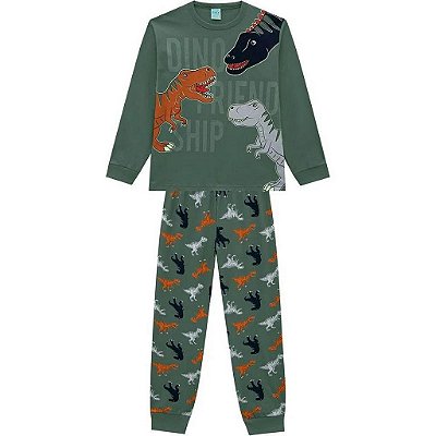 Pijama Infantil Masculino Malha Dinossauro Brilha no Escuro 207818