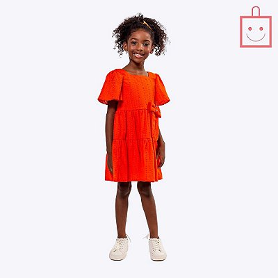 Vestido Laise Laranja Infantil Menina Vigat 4882