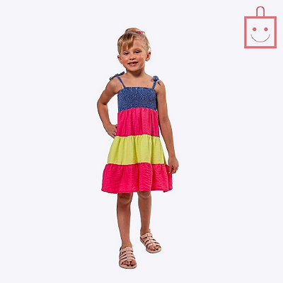 Vestido de Alça Colorido Infantil Menina Vigat 4922