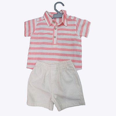 Conjunto Camisa Listrada e Bermuda Infantil Masculino Vigat 1107