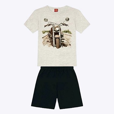Conjunto Camiseta Manga Curta e Bermuda Moletom Infantil Masculino Kyly 1000403