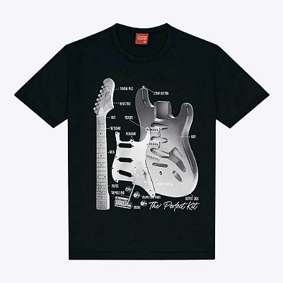 Camiseta Manga Curta Guitarra Infantil Masculina Kyly 1000393