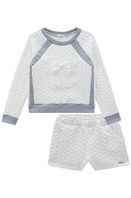 Infanti Conjunto Short Infantil Feminino Manga Longa 40669