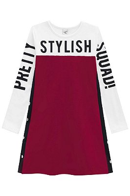 Vestido Infantil Feminino Vic&Vicky Manga Longa 40458