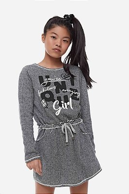 Vestido Infantil Feminino Vic&Vicky Malha Manga Longa 40456